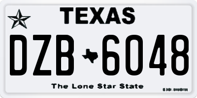 TX license plate DZB6048