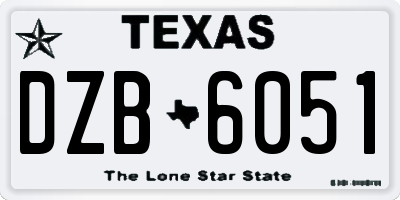 TX license plate DZB6051