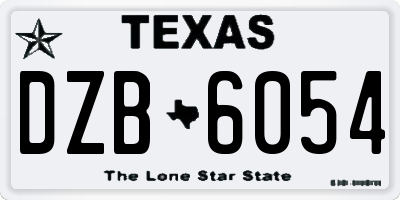TX license plate DZB6054