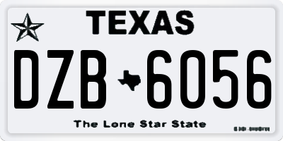 TX license plate DZB6056