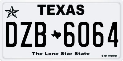 TX license plate DZB6064