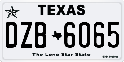 TX license plate DZB6065
