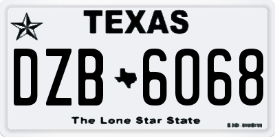 TX license plate DZB6068