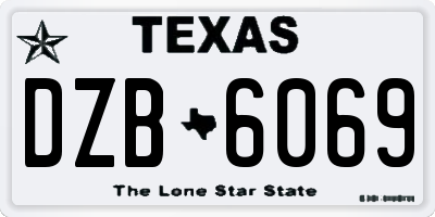 TX license plate DZB6069