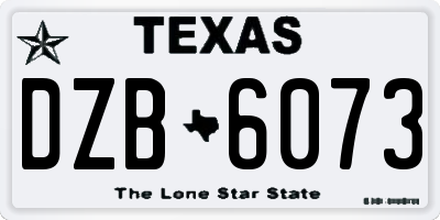 TX license plate DZB6073