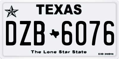 TX license plate DZB6076