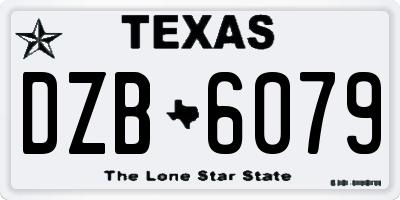 TX license plate DZB6079
