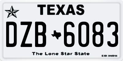 TX license plate DZB6083