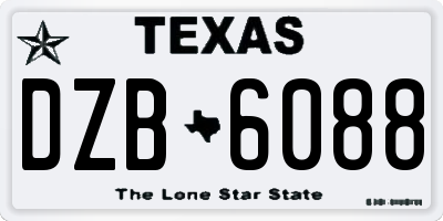 TX license plate DZB6088