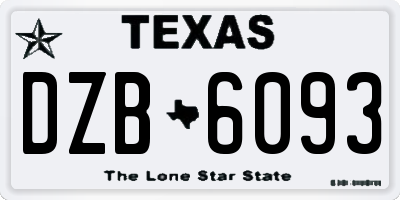 TX license plate DZB6093