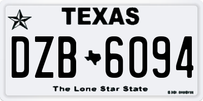TX license plate DZB6094
