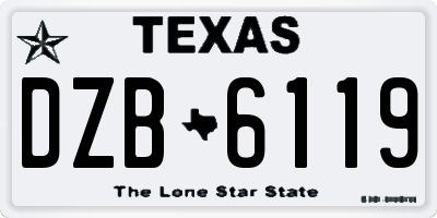 TX license plate DZB6119