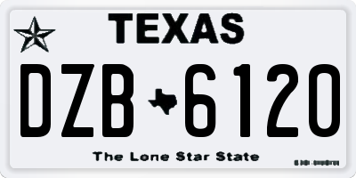 TX license plate DZB6120