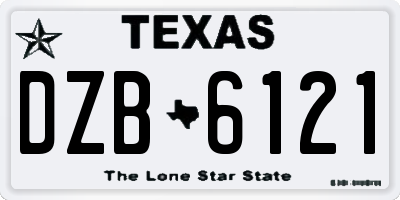 TX license plate DZB6121