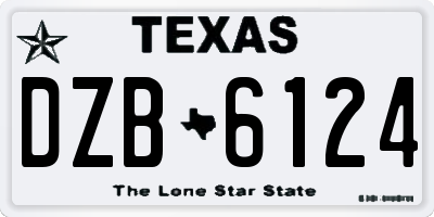TX license plate DZB6124