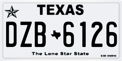 TX license plate DZB6126