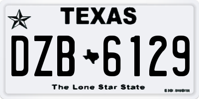 TX license plate DZB6129