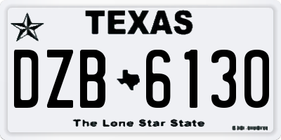 TX license plate DZB6130