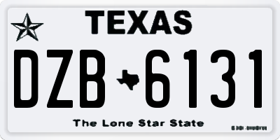 TX license plate DZB6131