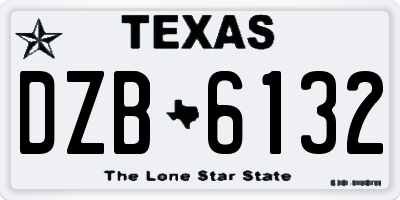 TX license plate DZB6132