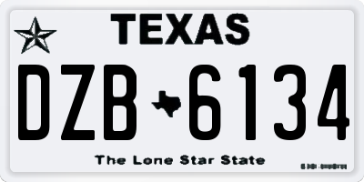 TX license plate DZB6134