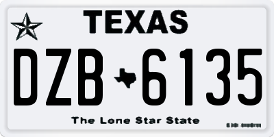 TX license plate DZB6135