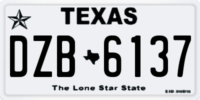 TX license plate DZB6137