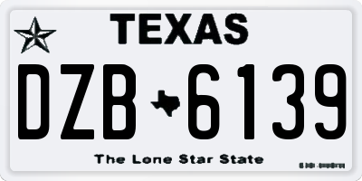 TX license plate DZB6139