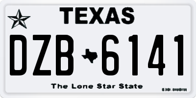 TX license plate DZB6141