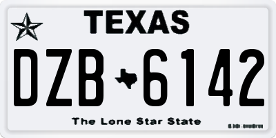 TX license plate DZB6142