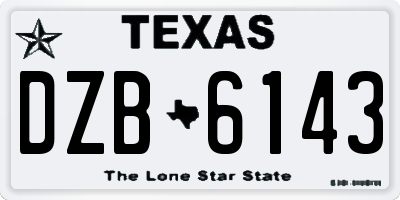 TX license plate DZB6143