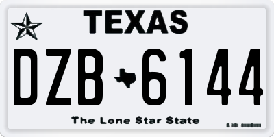 TX license plate DZB6144