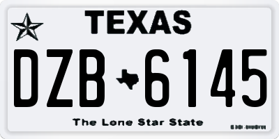 TX license plate DZB6145
