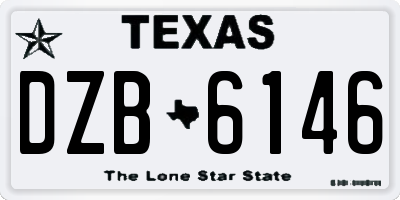 TX license plate DZB6146
