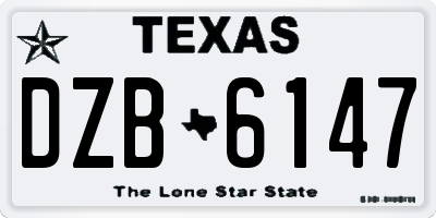 TX license plate DZB6147