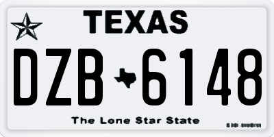 TX license plate DZB6148