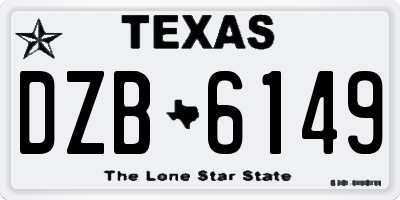 TX license plate DZB6149