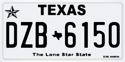 TX license plate DZB6150