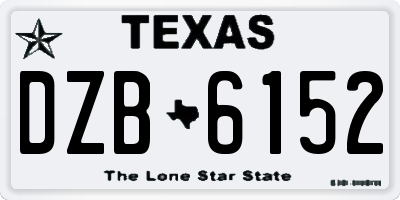 TX license plate DZB6152
