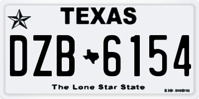 TX license plate DZB6154