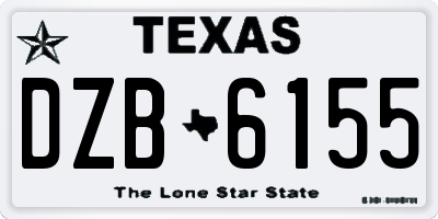 TX license plate DZB6155