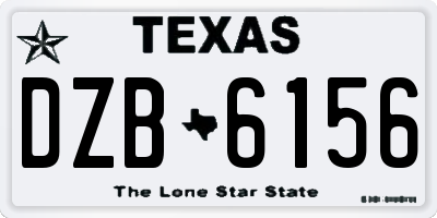 TX license plate DZB6156
