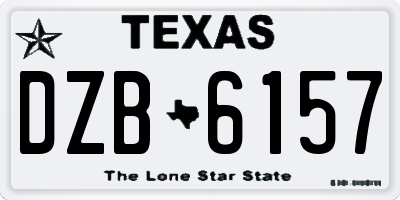 TX license plate DZB6157