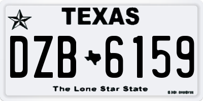 TX license plate DZB6159