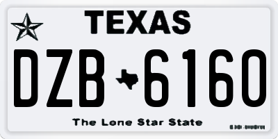 TX license plate DZB6160