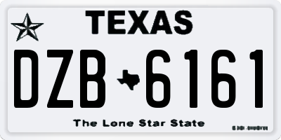 TX license plate DZB6161