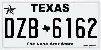 TX license plate DZB6162