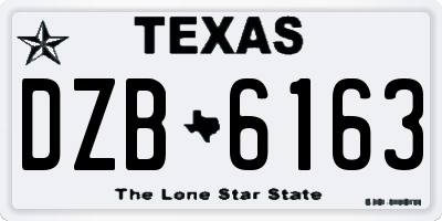 TX license plate DZB6163