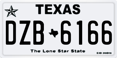 TX license plate DZB6166