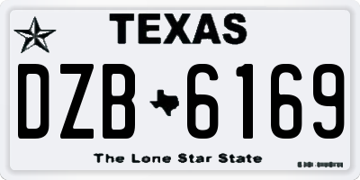 TX license plate DZB6169